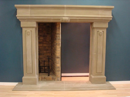 open sliding fireplace door.