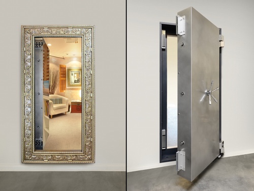 ornate vault mirror security door
