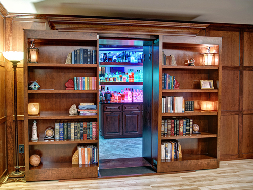 open Sliding Bookcase Door