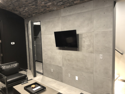 open concrete high security door.