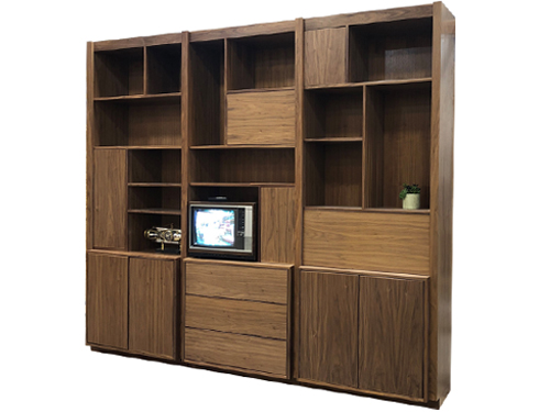 closed sliding single bookcase door.