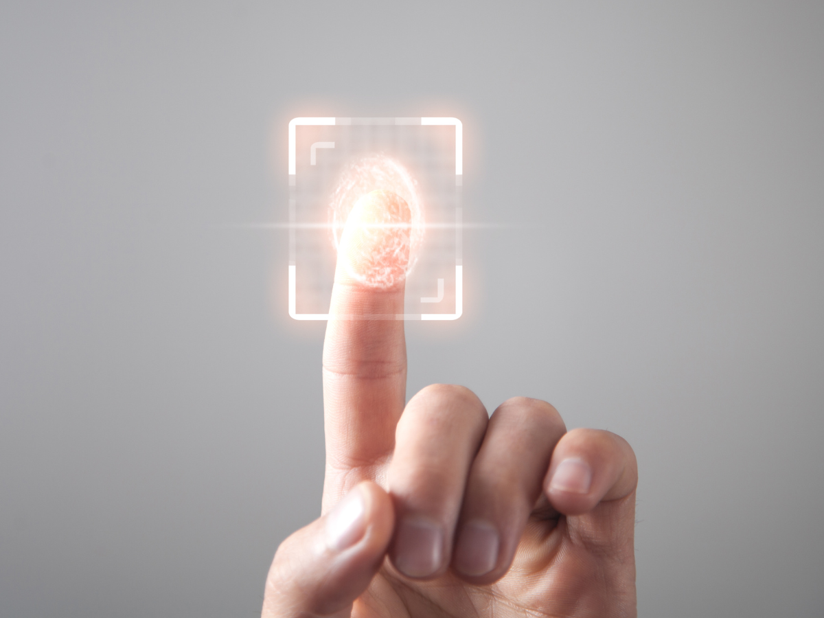 close up of a fingerprint getting scanned