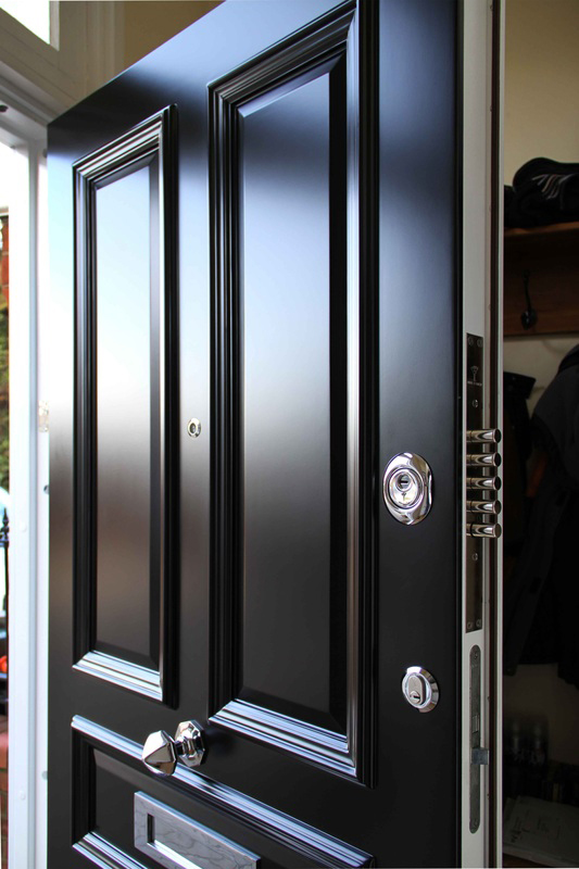 shield security door with black finish