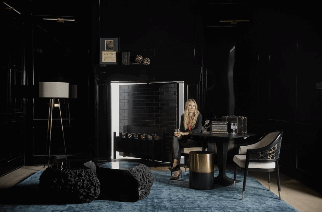 Rotating fireplace designed by Creative Home Engineering for the home of Tabitha Kane.