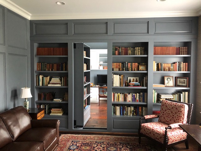 open built-in in bookcase wall unit