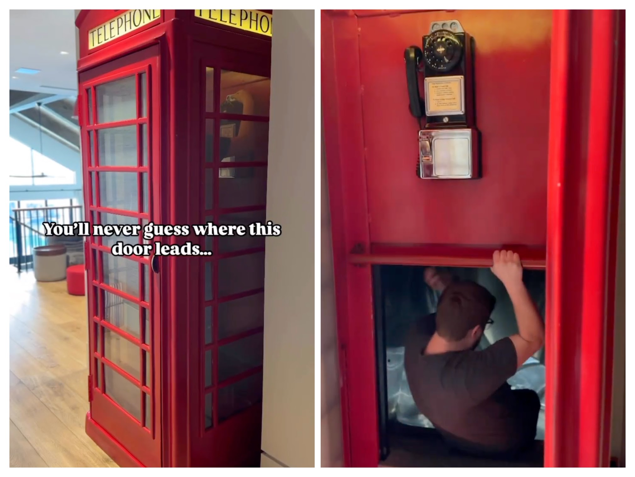 Built-in British phone booth